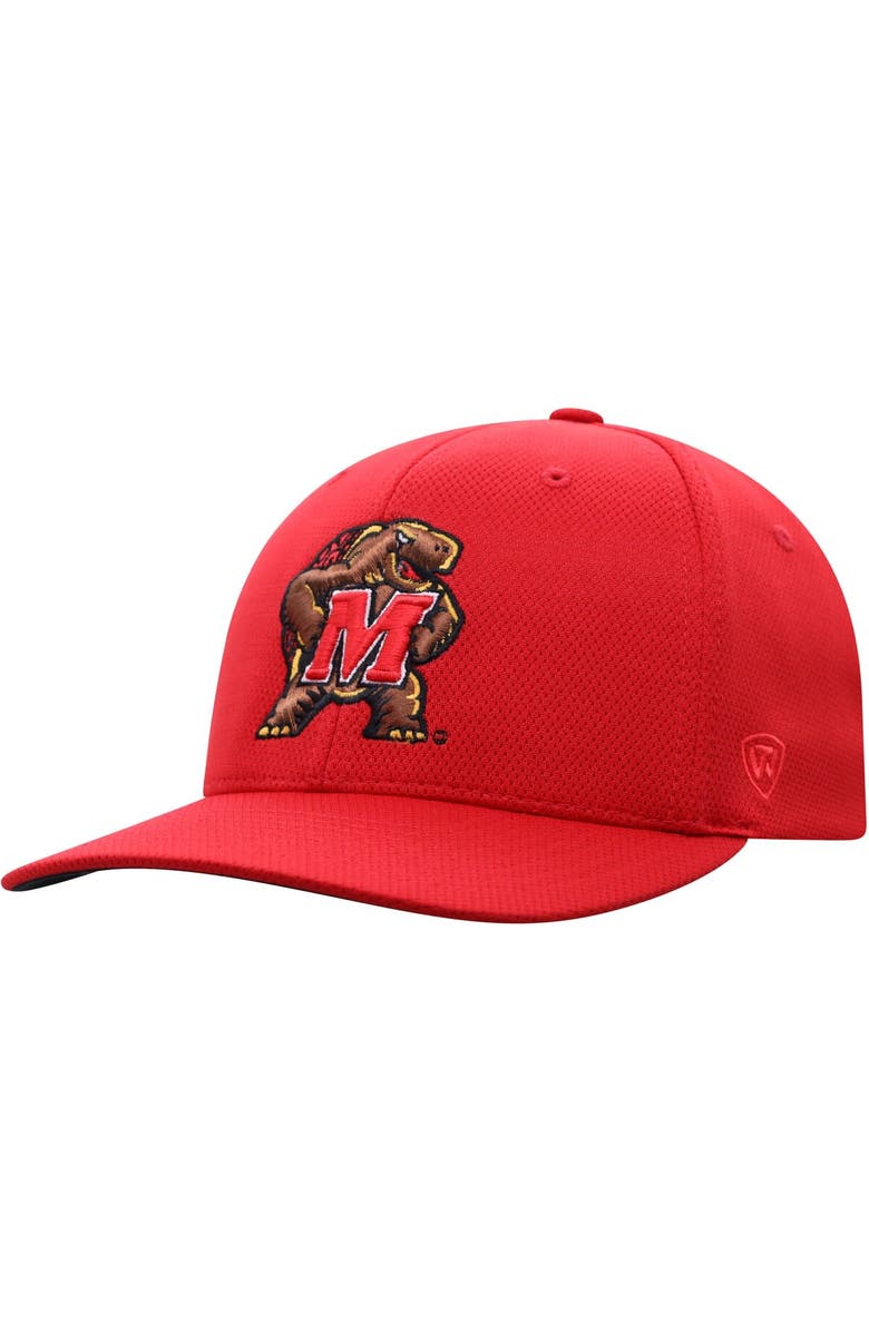 TOP OF THE WORLD Men's Top of the World Red Maryland Terrapins Reflex Logo Flex Hat, Main, color, Red