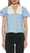 Alexia Admor Sandra Short Sleeve Button-Up Blouse