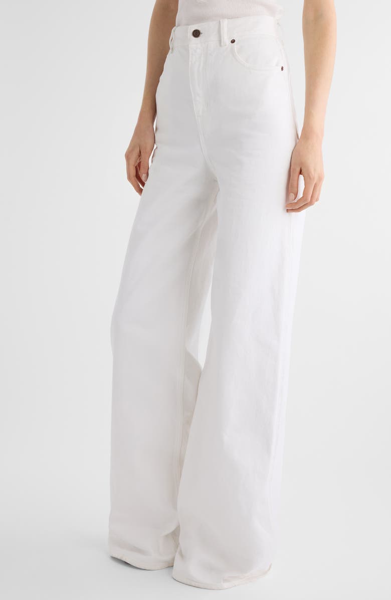 Chloé High Waist Wide Leg Jeans, Alternate, color, White