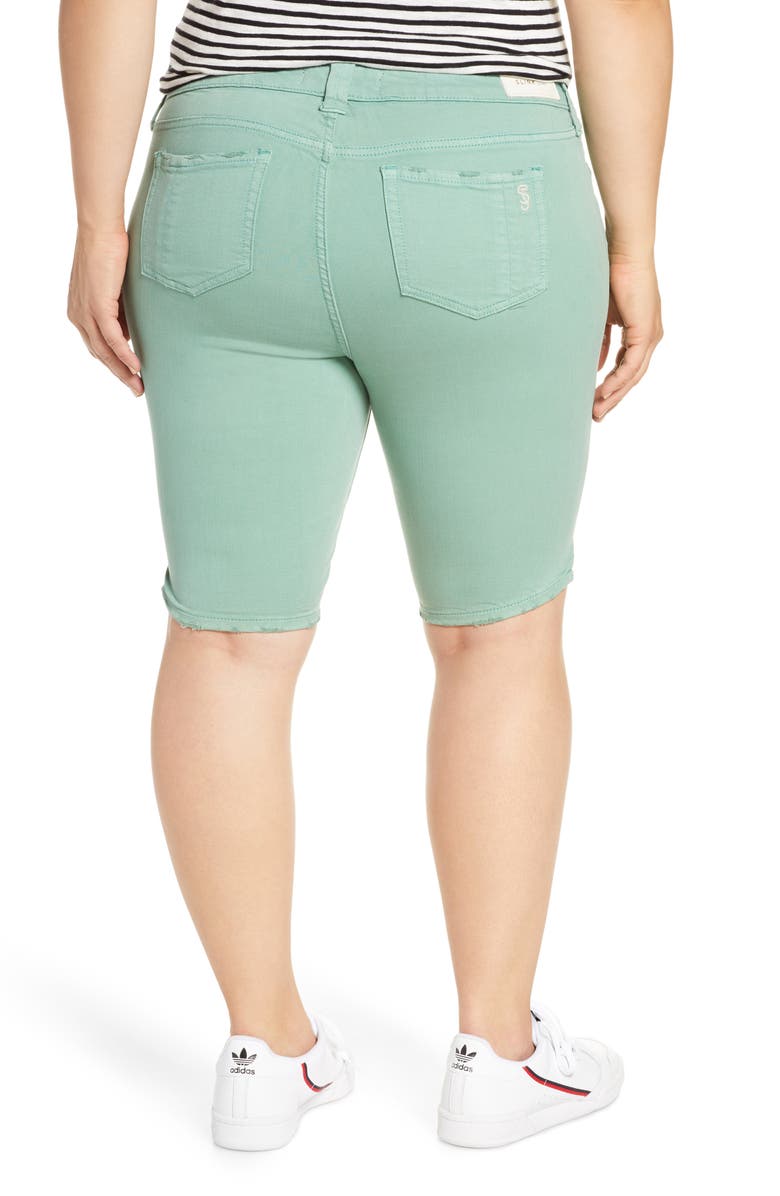 SLINK Jeans Notch Detail Stretch Cotton Blend Bermuda Shorts, Alternate, color, 