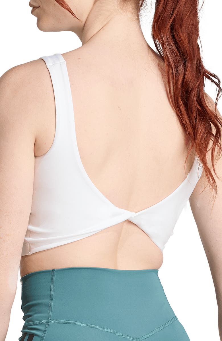 adidas Optime Climacool Longline Sports Bra, Alternate, color, White