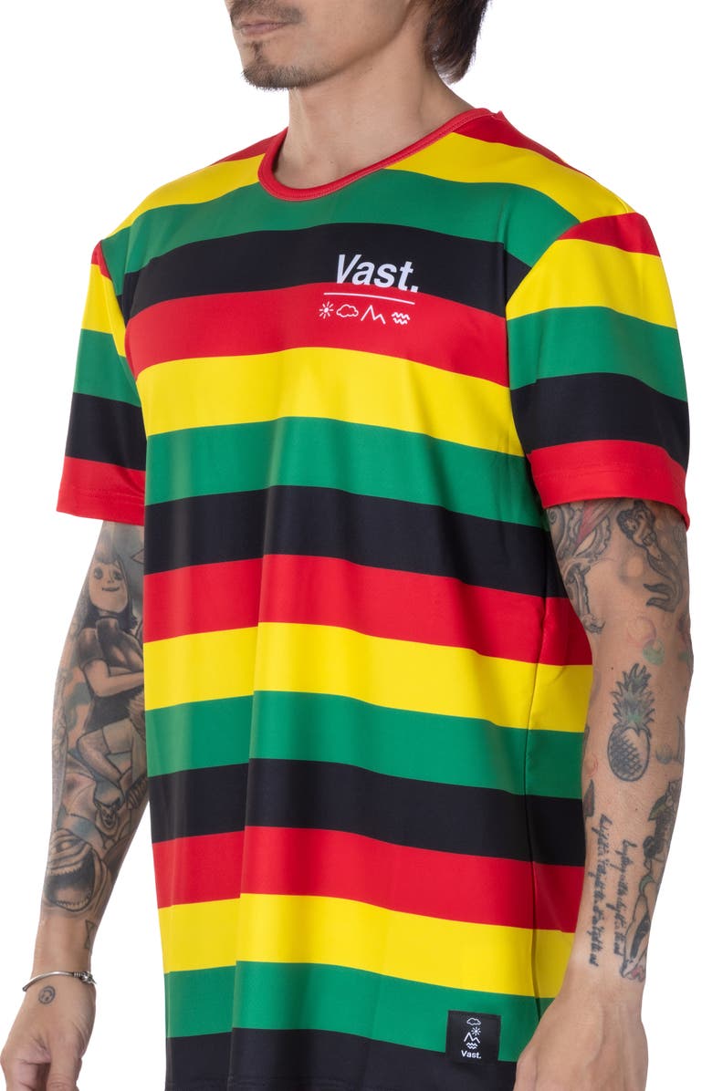 VAST Stripe Aqua Terra Performance T-Shirt, Alternate, color, 