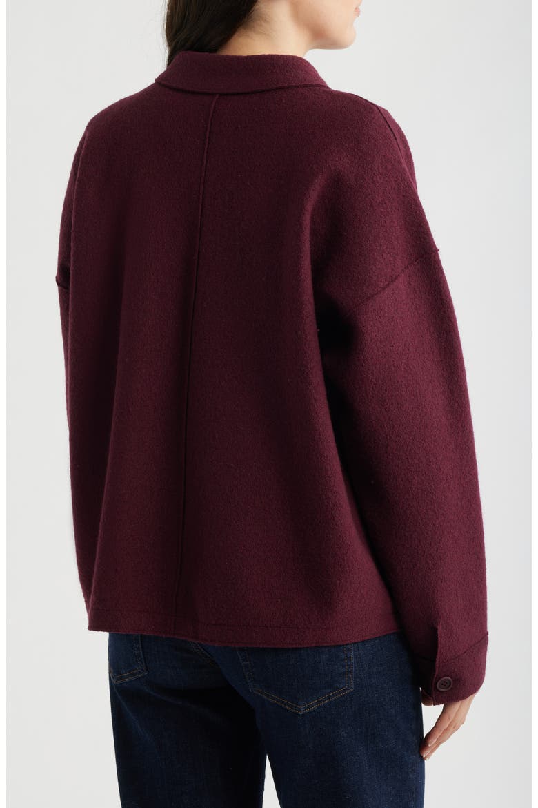 Classic Collar Wool Jacket, Alternate, color, WINE