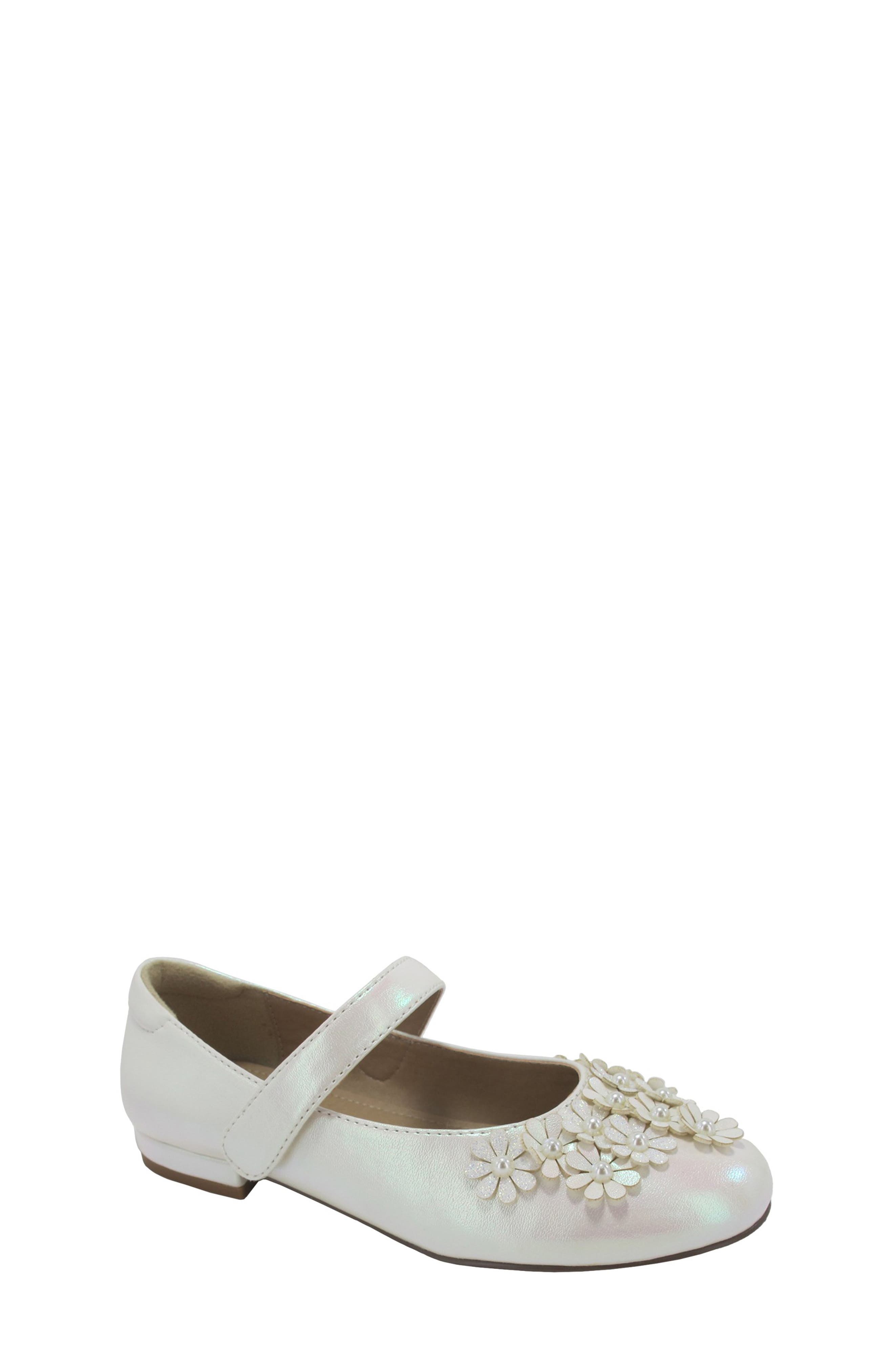 JELLYPOP Kids' Hanley Floral Appliqué Mary Jane Flat