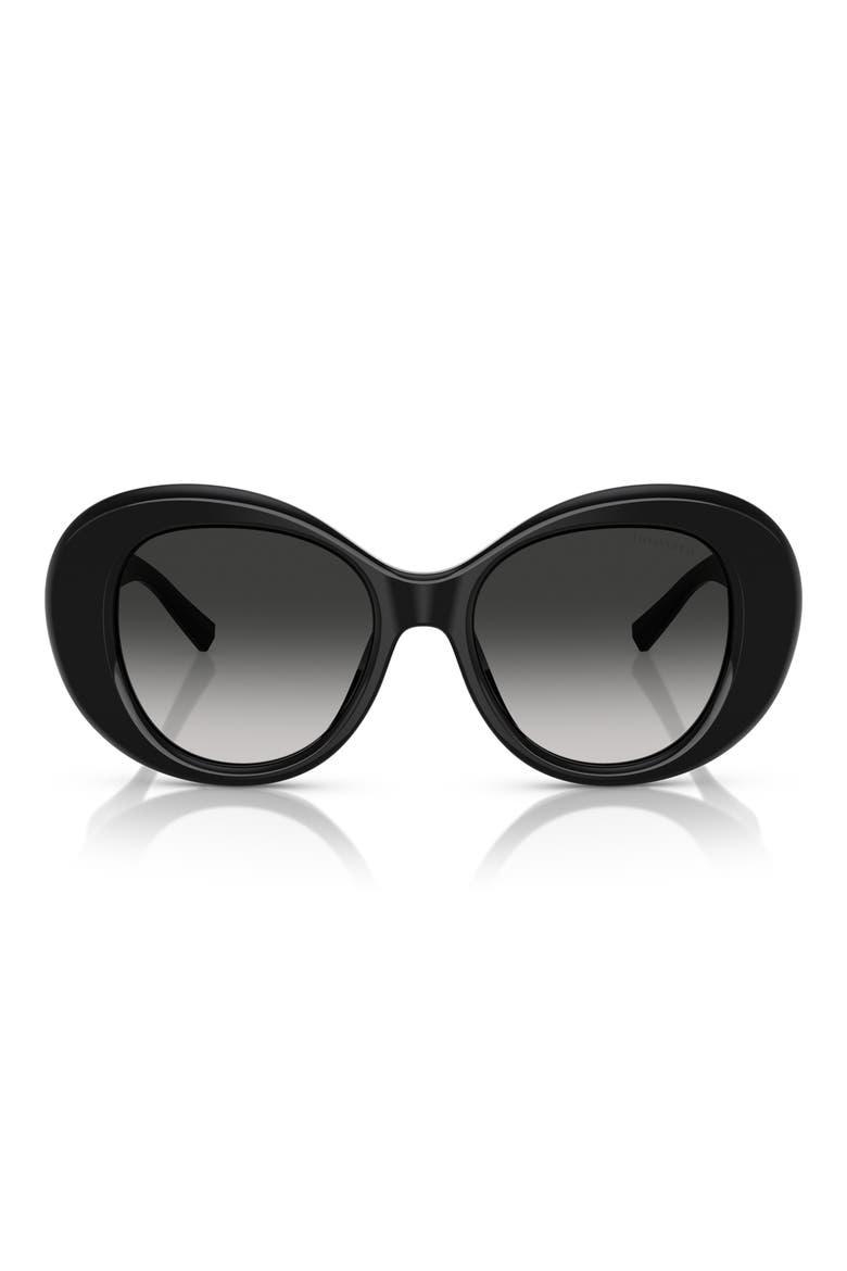 52mm Gradient Round Sunglasses, Main, color, BLACK