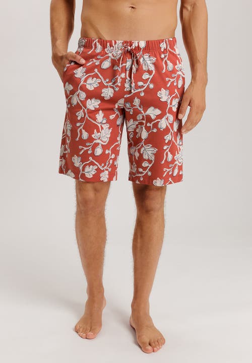 Hanro Night And Day Drawstring Cotton Shorts In Mediterranean Botanics