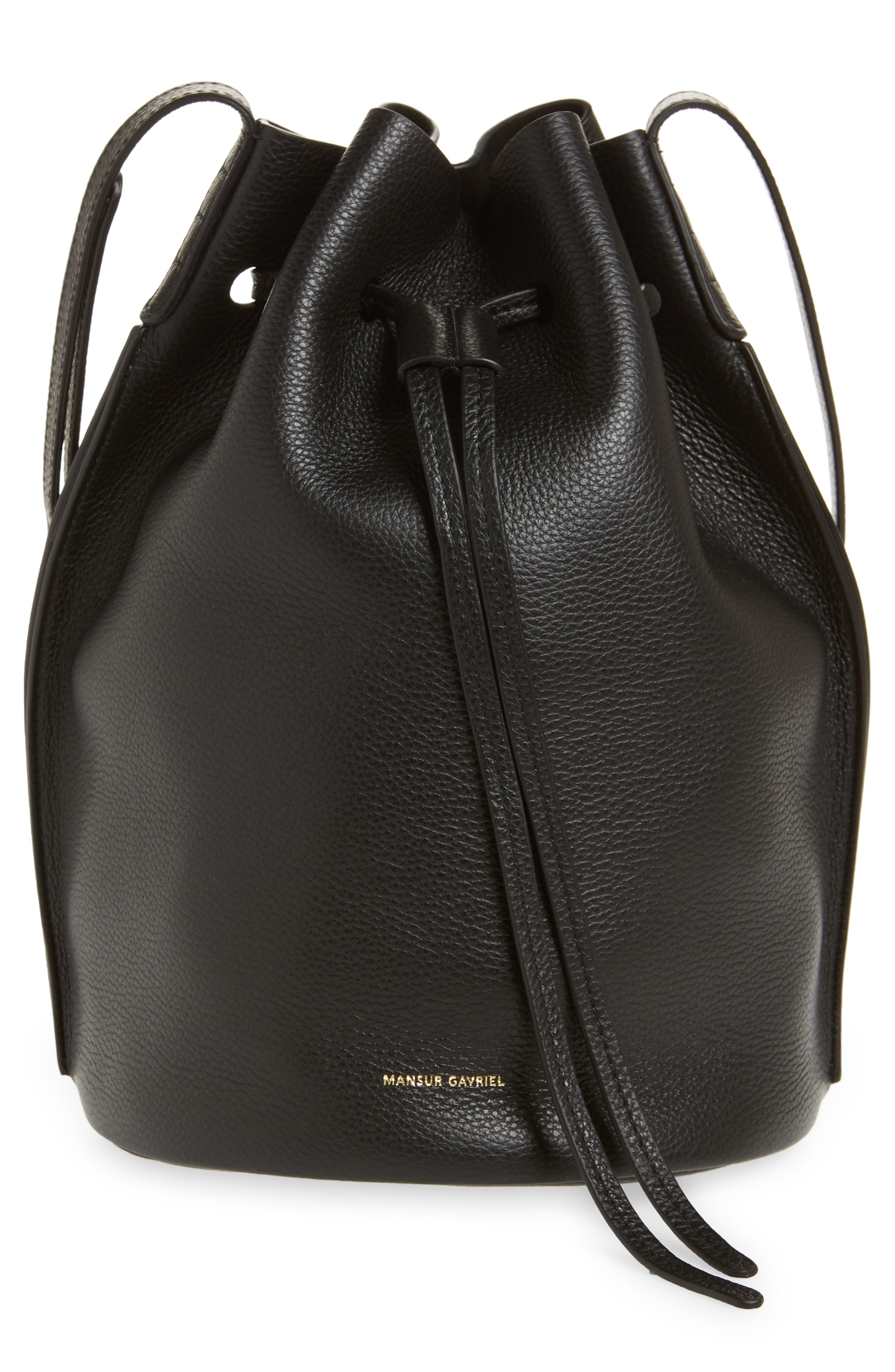 Mansur Gavriel Champagne Leather Bucket Bag, Main, color, 