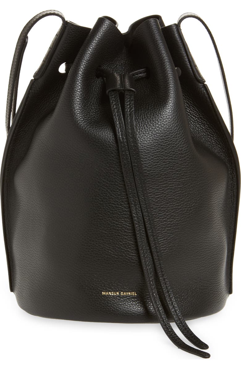 Mansur Gavriel Champagne Leather Bucket Bag, Main, color,