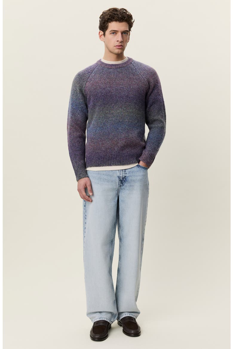Gradient Crewneck Sweater, Alternate, color, SPICED PLUM PURPLE