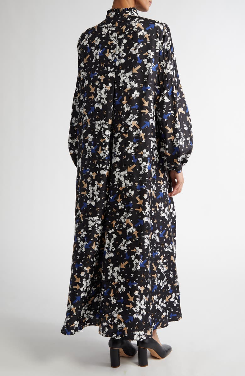 Max Mara Accenni Long Sleeve Silk Dress, Alternate, color, 