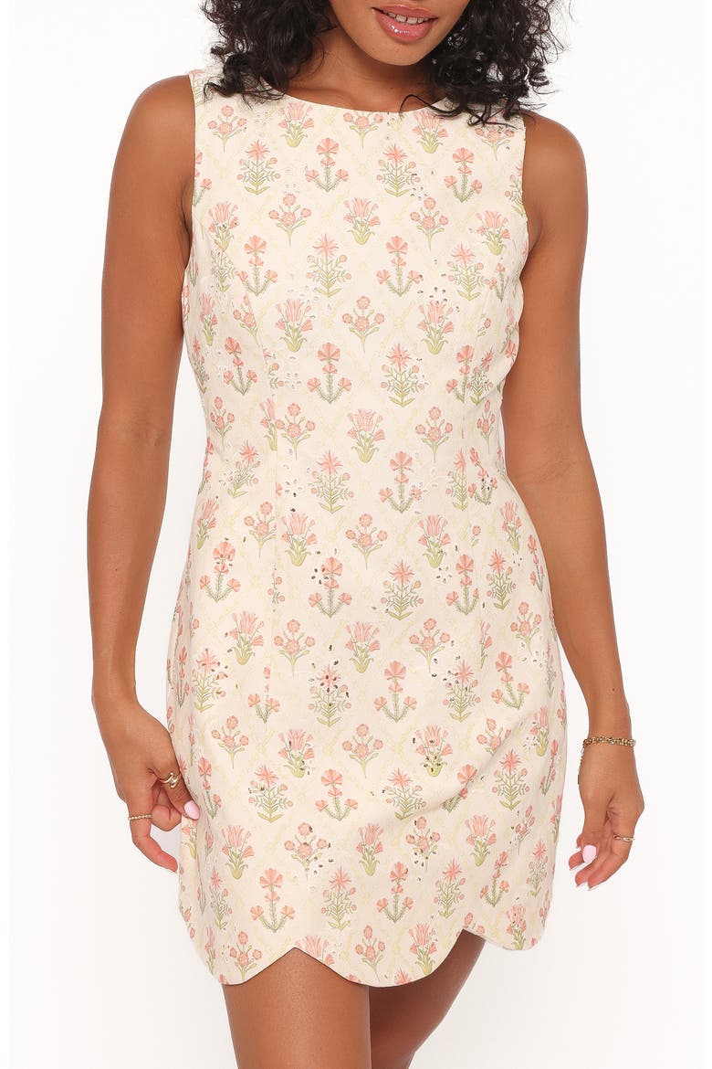 Memphis Eyelet Sleeveless Minidress, Main, color, CORAL FLORAL