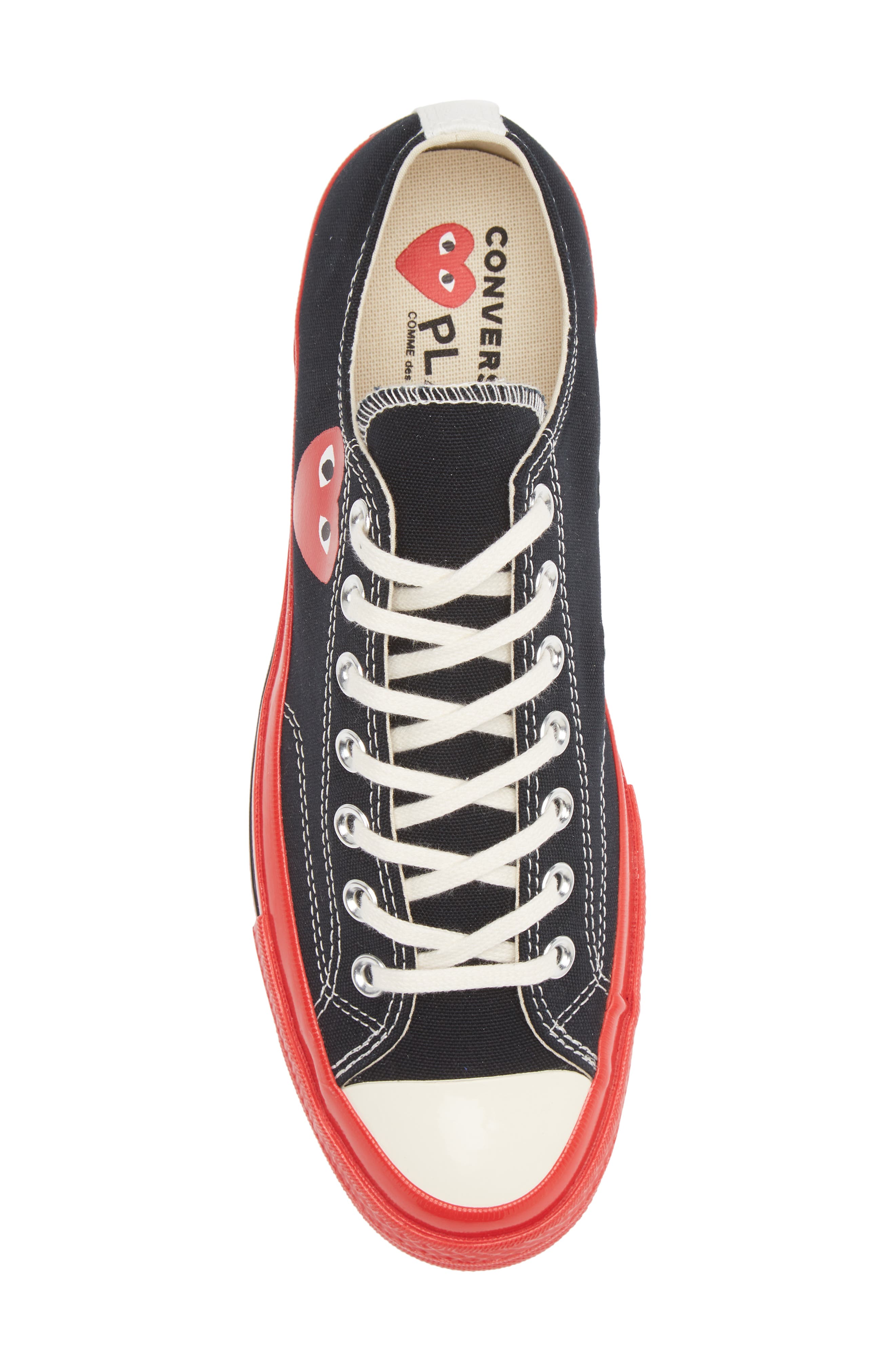 Comme des Garçons PLAY x Converse Chuck Taylor<sup>®</sup> Hidden Heart Red Sole Low Top Sneaker, Alternate, color, 