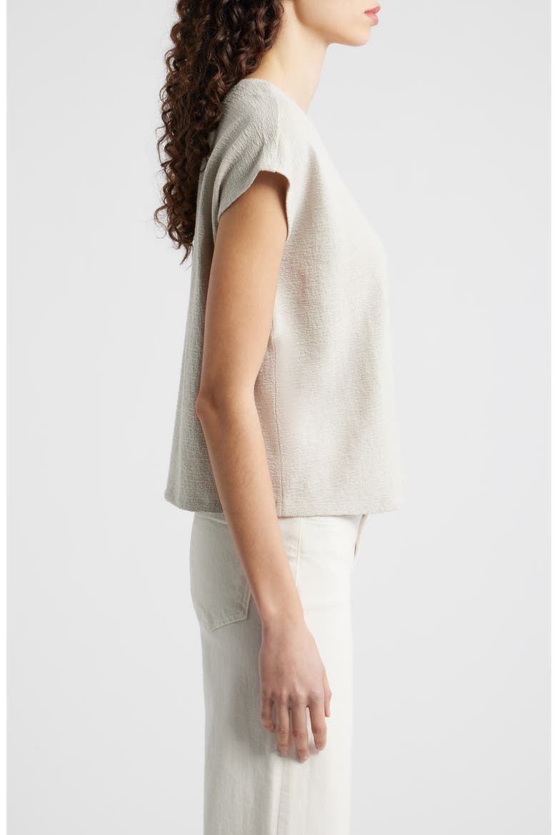 V-Neck Organic Cotton Square Top, Alternate, color, CHALK