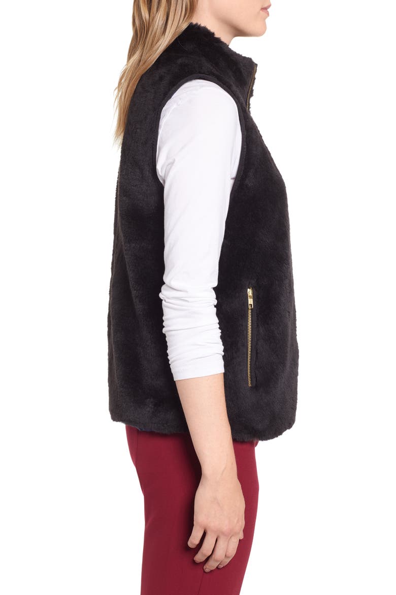 Plush Fleece Excursion Vest, Alternate, color, BLACK