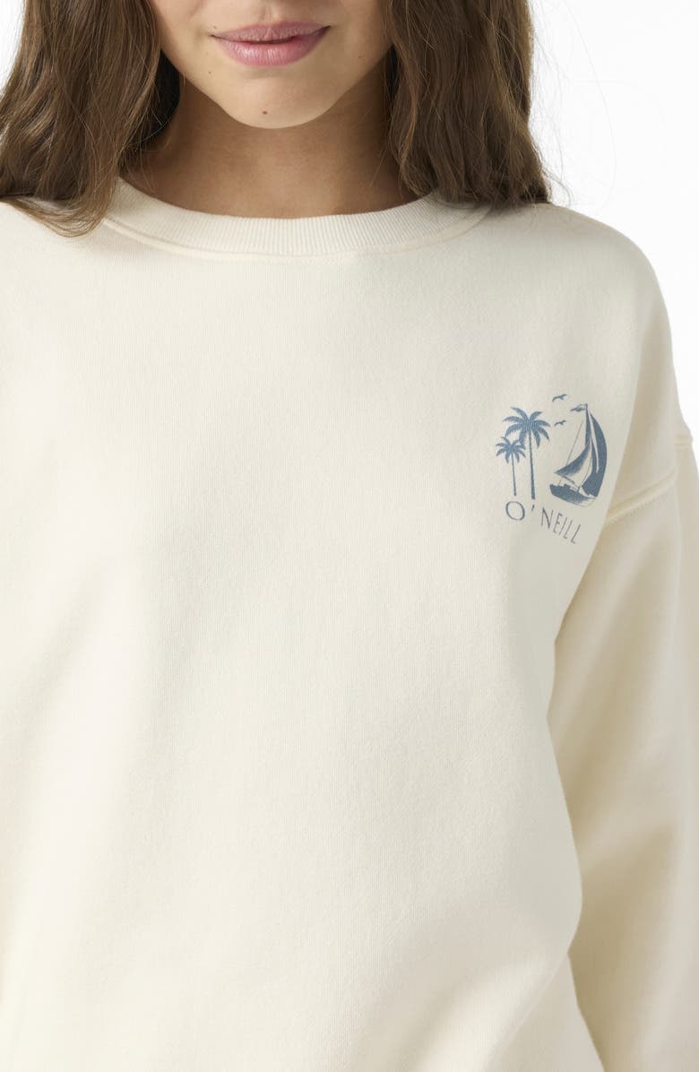O'Neill Kids' Skylar Graphic Sweatshirt, Alternate, color, Winter White
