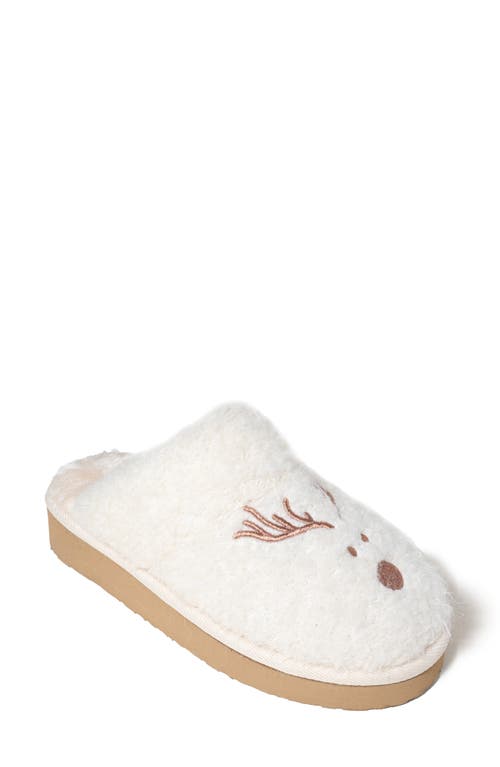 Minnetonka Reindeer Wool Blend Scuff Slipper in Stone 