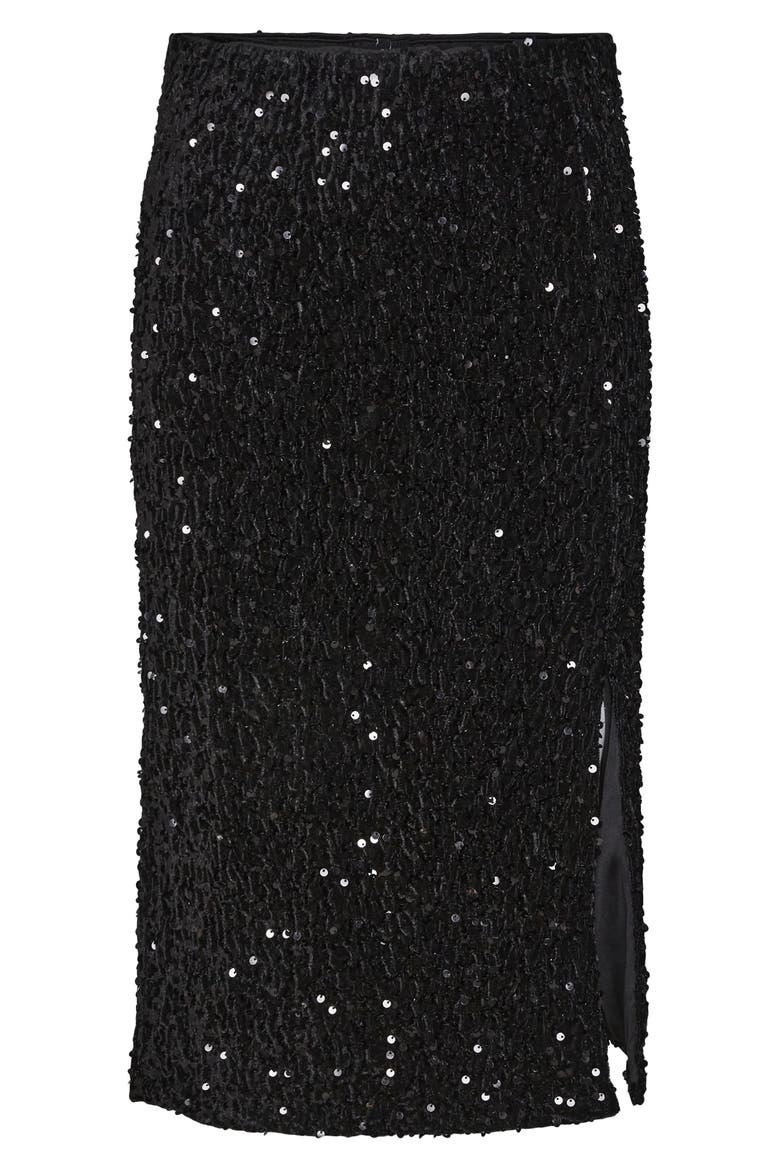 Kada Sequin High Waist Skirt, Main, color, BLACK DETAIL ALL OVER SEQUIN