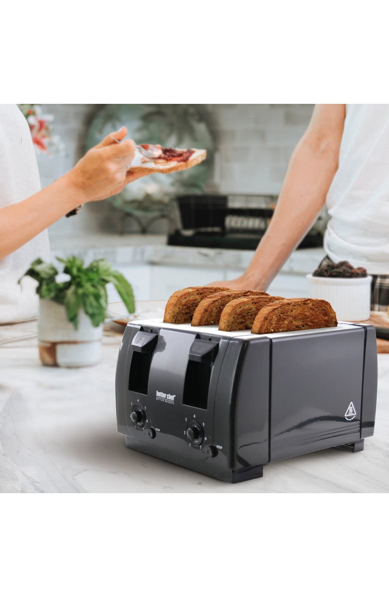 Better Chef 4 Slice Wide Slot Dual Control Toaster, Alternate, color, 
