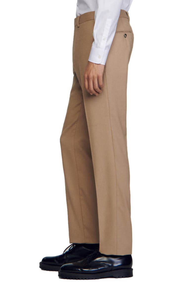Wool suit trousers, Alternate, color, BEIGE