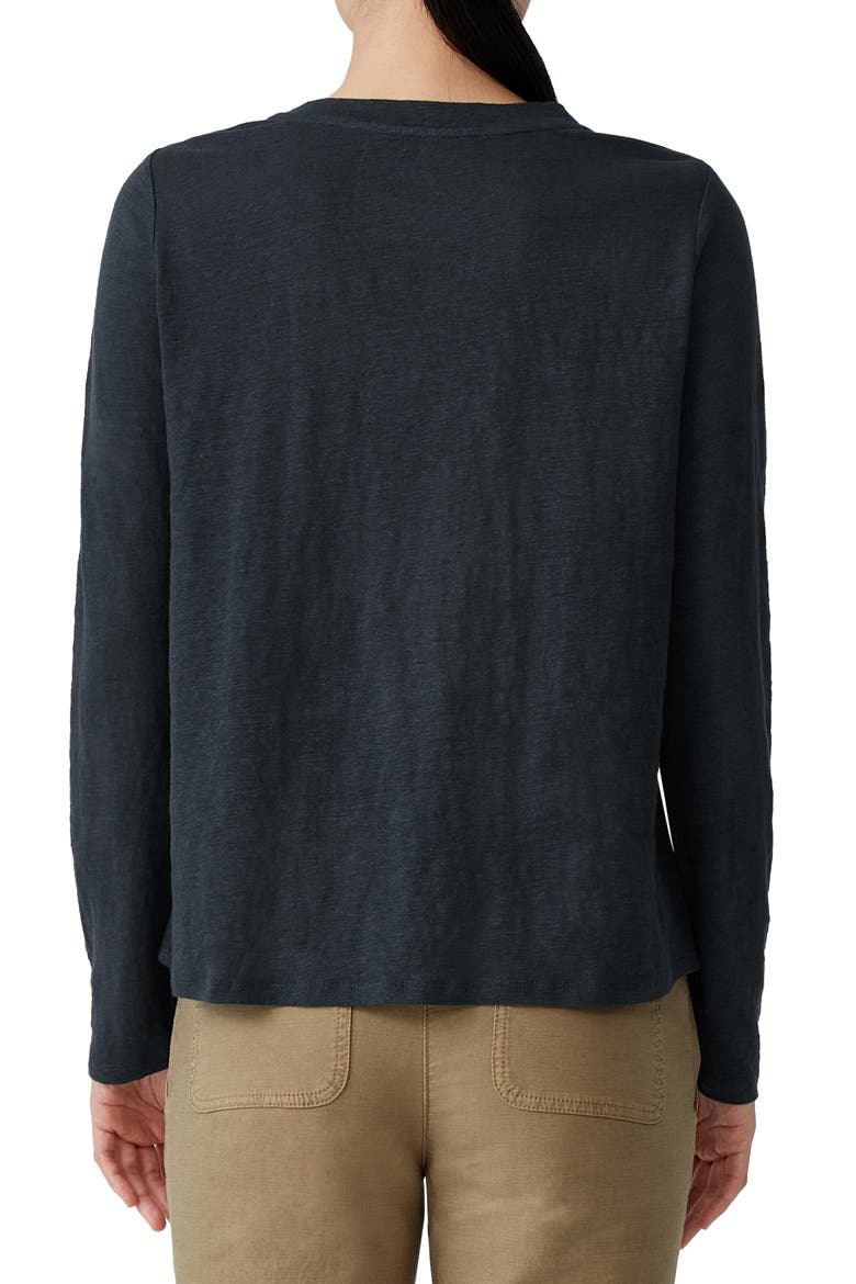 Organic Linen Long Sleeve T-Shirt, Alternate, color, OCEAN