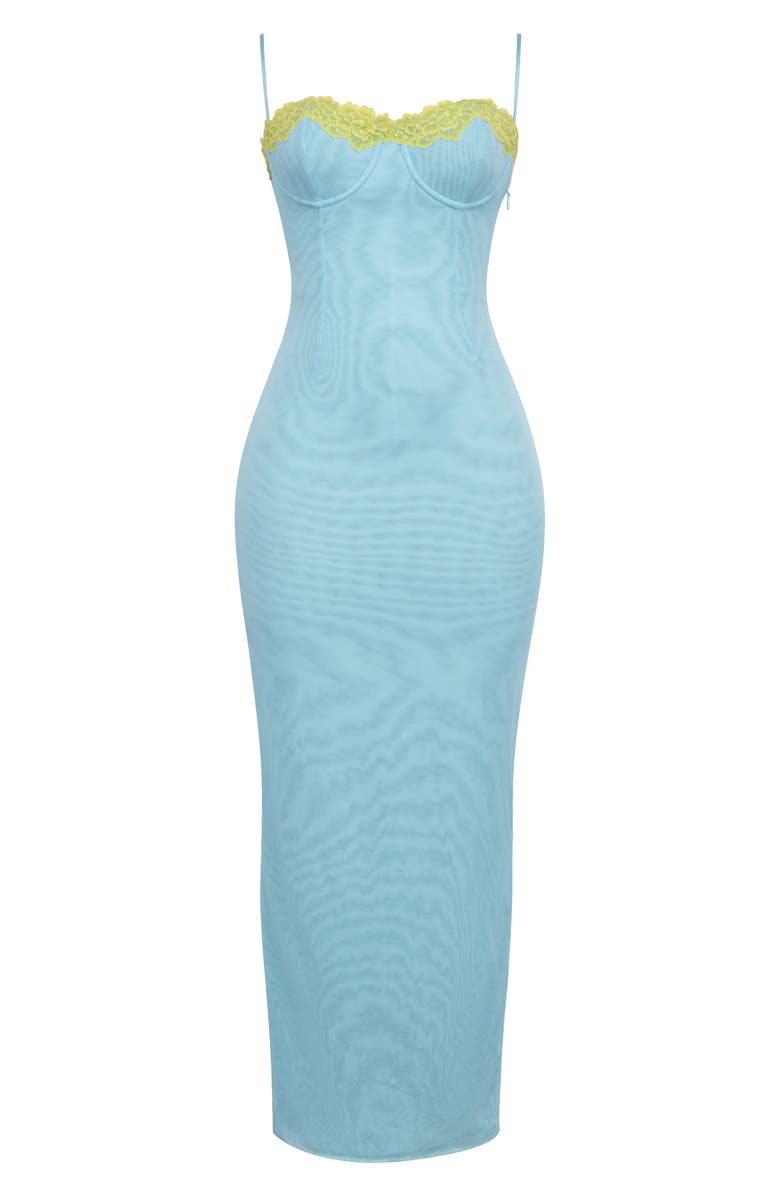HOUSE OF CB Aiza Mesh Corset Maxi Dress, Alternate, color, Stratosphere