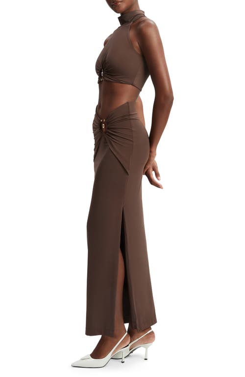Bardot Neve Cuotut Maxi Skirt In Chocolate