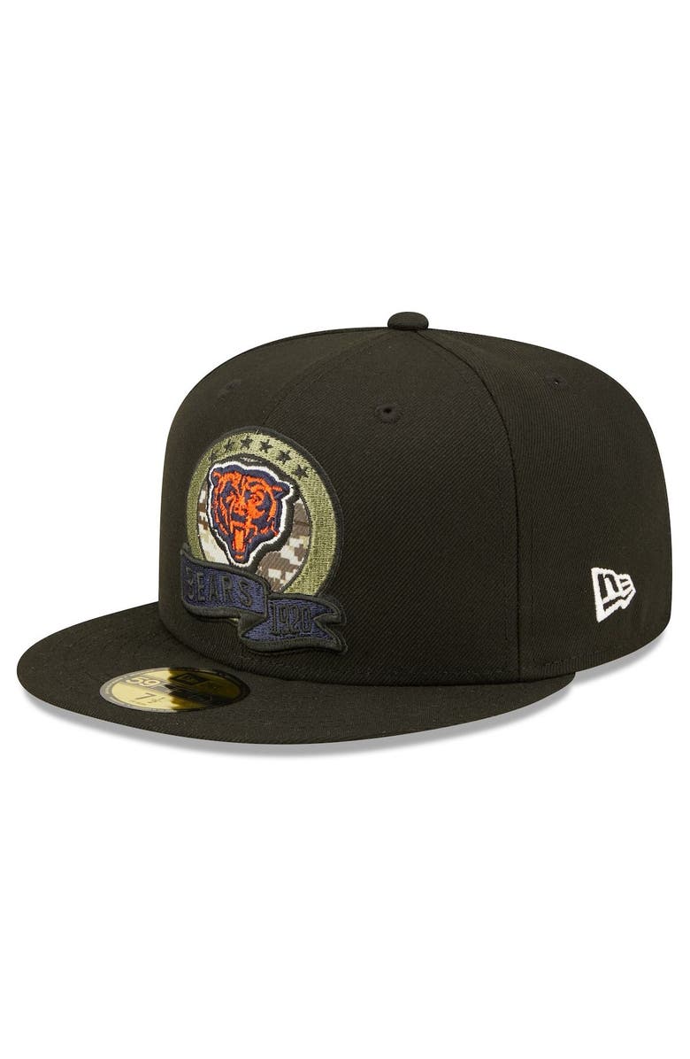 New Era Men's New Era Black Chicago Bears 2022 Salute To Service 59FIFTY Fitted Hat, Alternate, color,