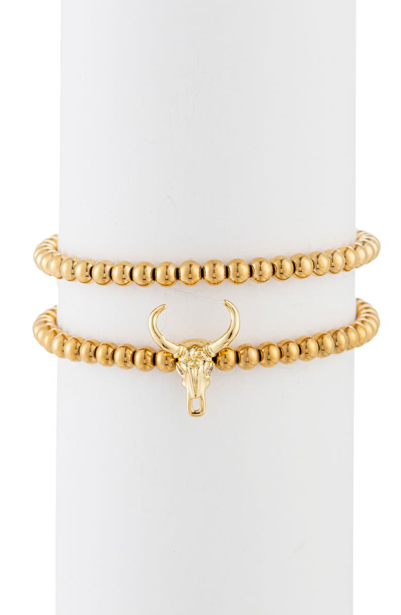 EYE CANDY LOS ANGELES Isiah Titanium Beaded Bracelet Set, Main, color, 