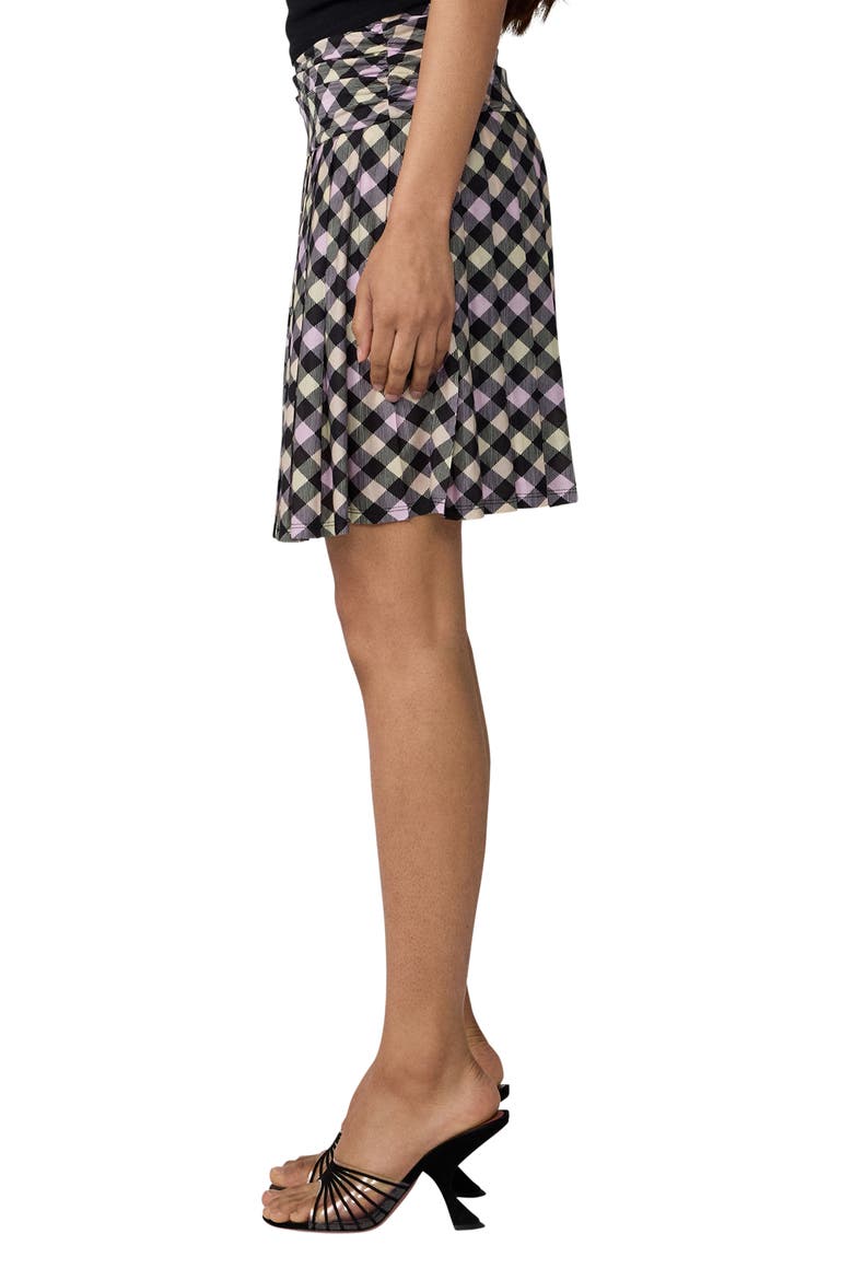 Lexi Pleated Miniskirt, Alternate, color, BLACK/ PINK HIGHLAND CHECK