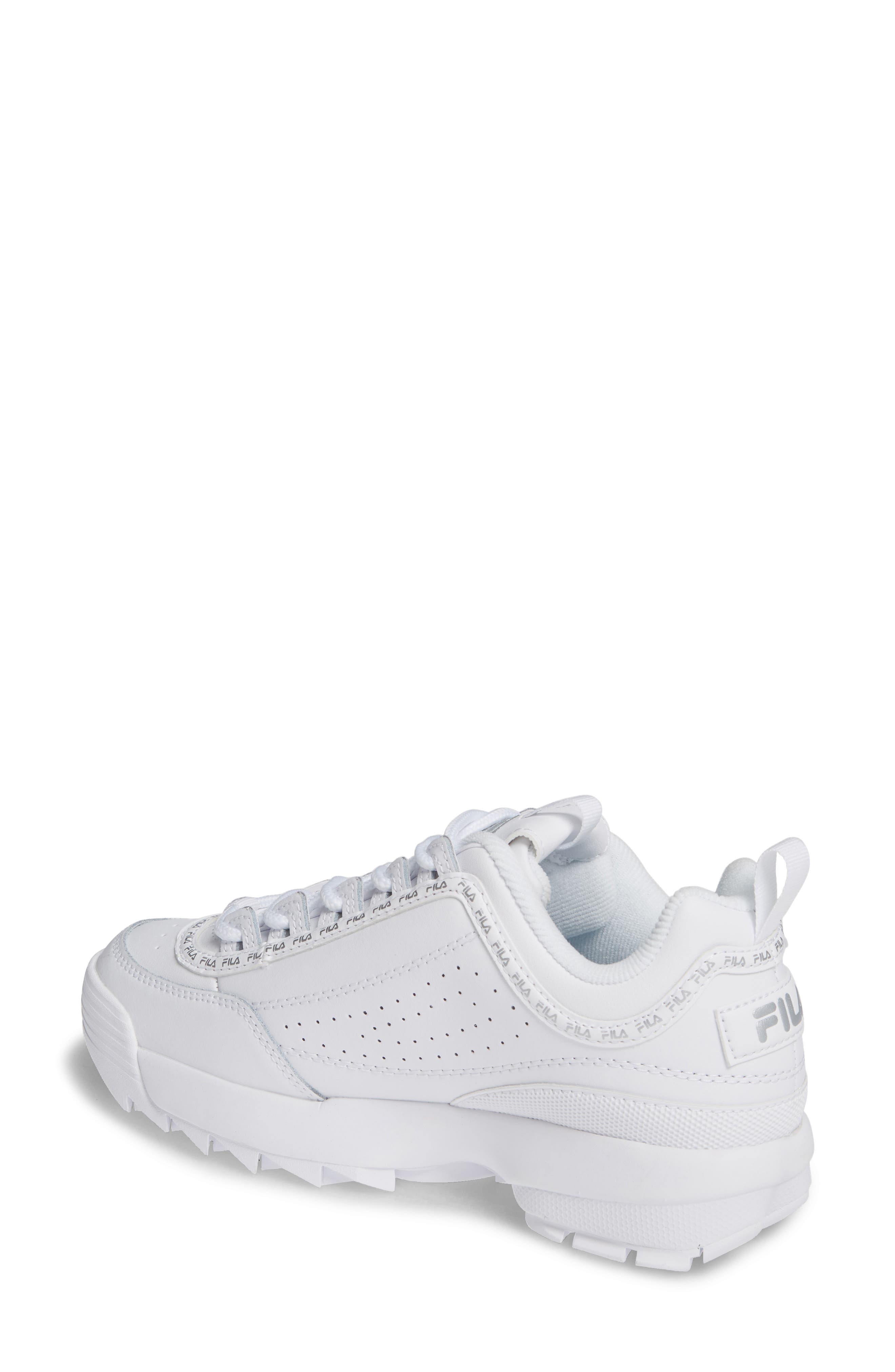 Disruptor II Premium Sneaker, Alternate, color, WHITE/ SILVER/ WHITE