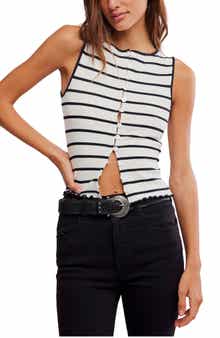 Tilly Stripe Stretch Cotton Rib Tank