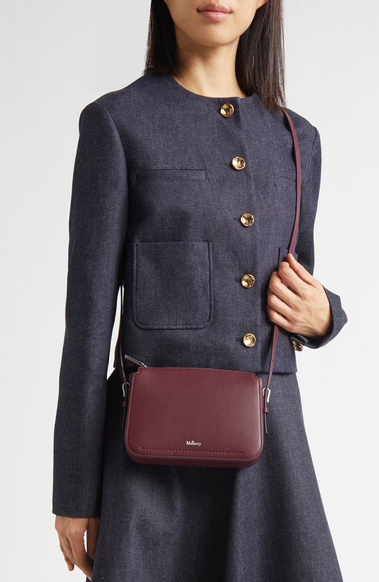 Mulberry Clovelly Leather Crossbody Bag, Alternate, color, Black Cherry