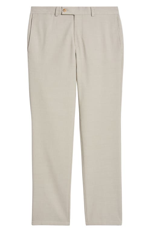 Jack Victor Palmer Slim Fit Tan Flat Front Stretch Cotton & Wool Dress Pants In Taupe