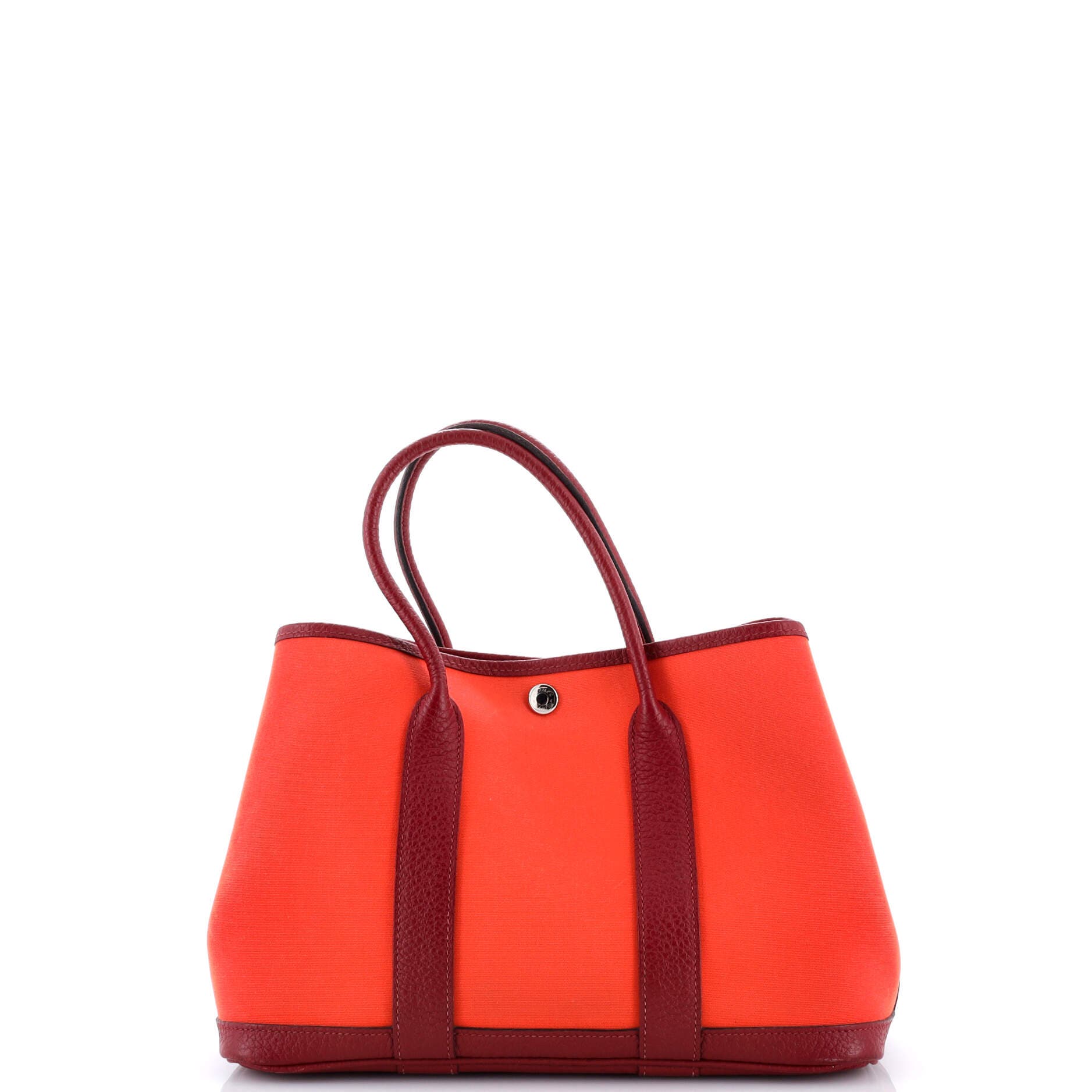 Pre-Owned Hermes Garden Party Tote Toile and Leather 30, Alternate, color, Orange Poppy