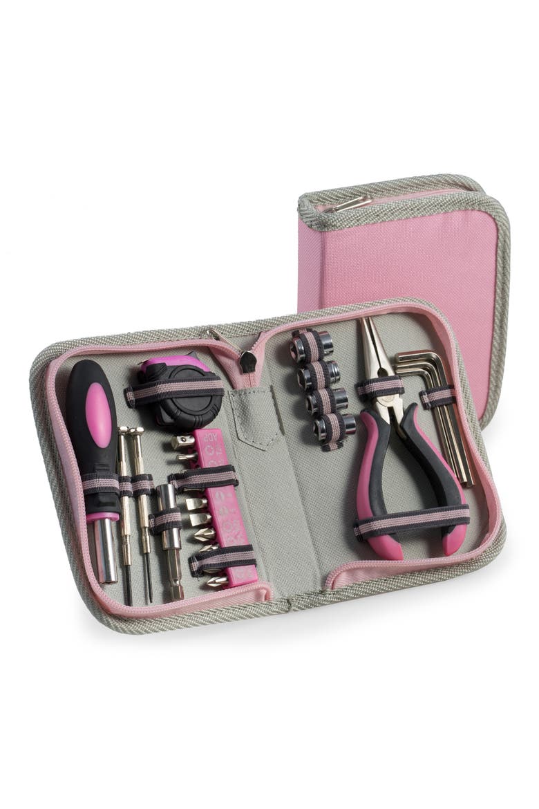 23-Piece Tool Kit & Leather Case, Alternate, color, PINK