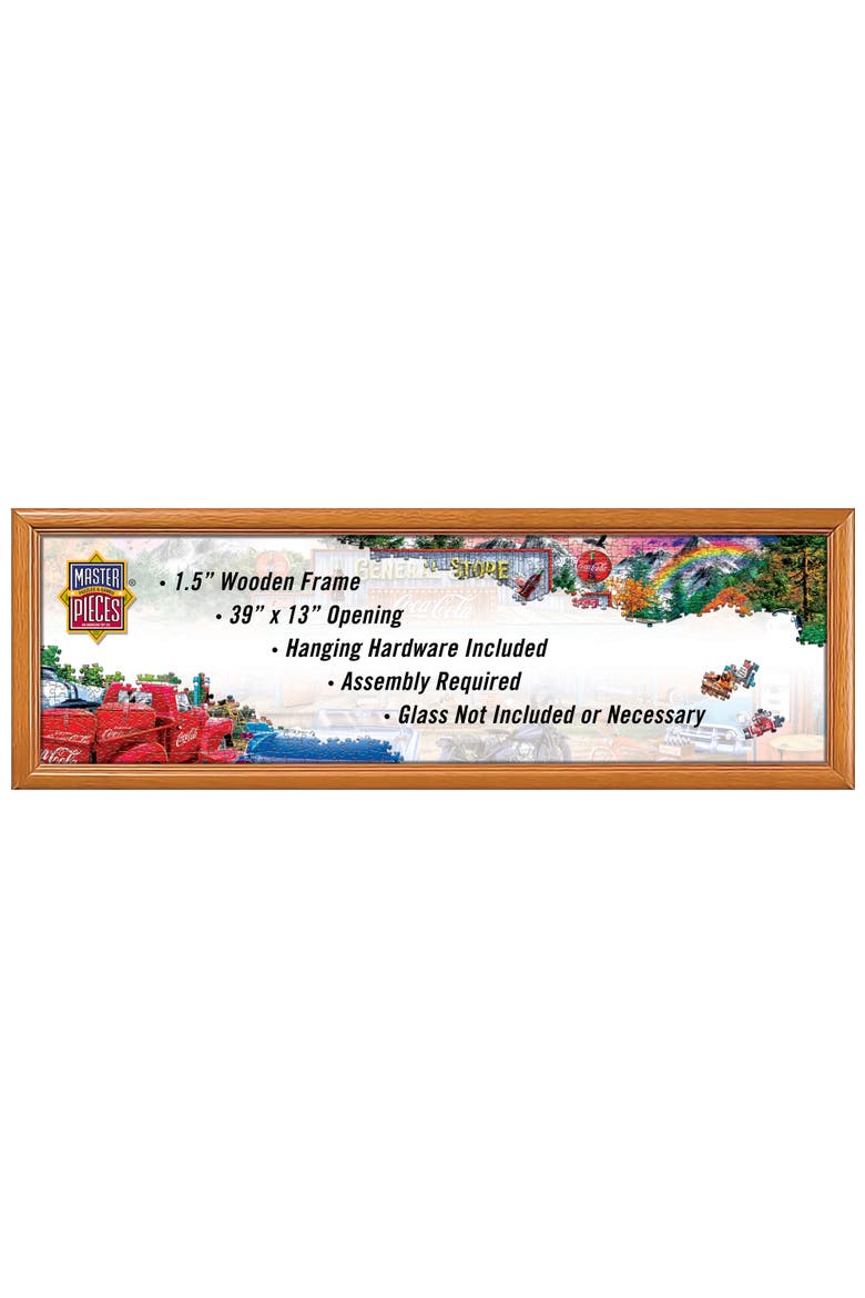 Wood Panoramic Puzzle Frame - 13"x39", Main, color, Natural Wood