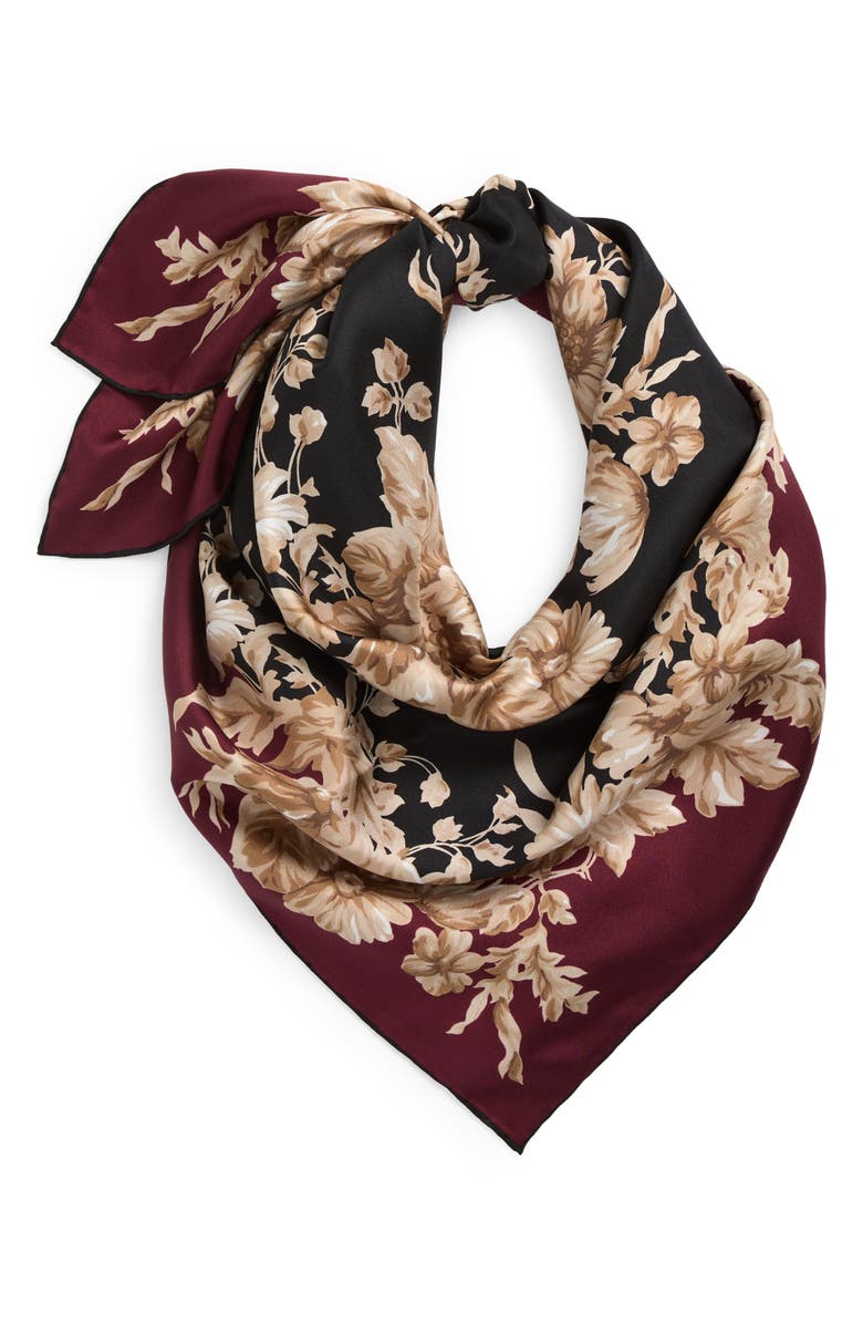 Dolce&Gabbana Italian Floral Square Silk Scarf, Alternate, color, Hh4ox Rose Cretonne Fld