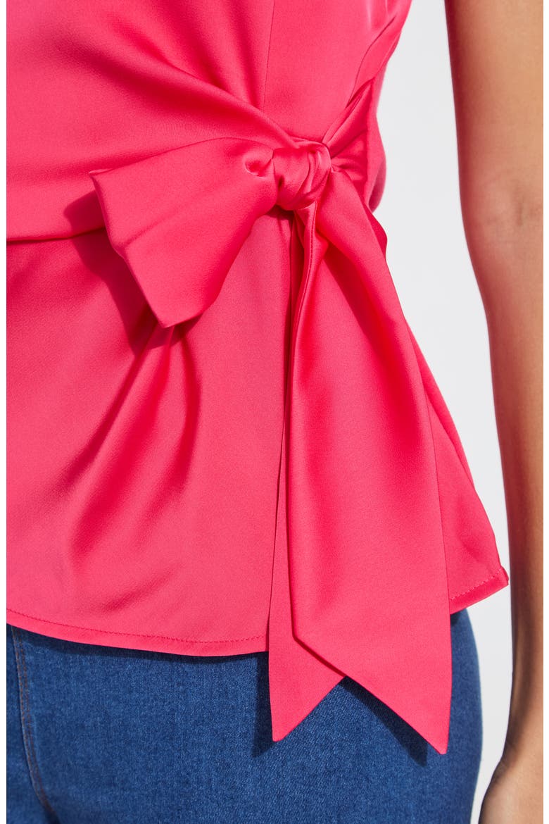 Rosalia Tie Mix Media Top, Alternate, color, PINK MARTINI