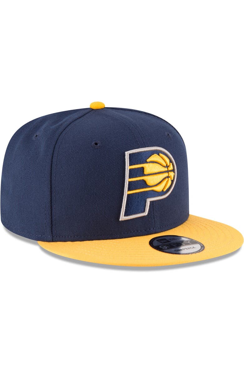 New Era Men's New Era Navy/Gold Indiana Pacers Two-Tone 9FIFTY Adjustable Hat, Alternate, color, 