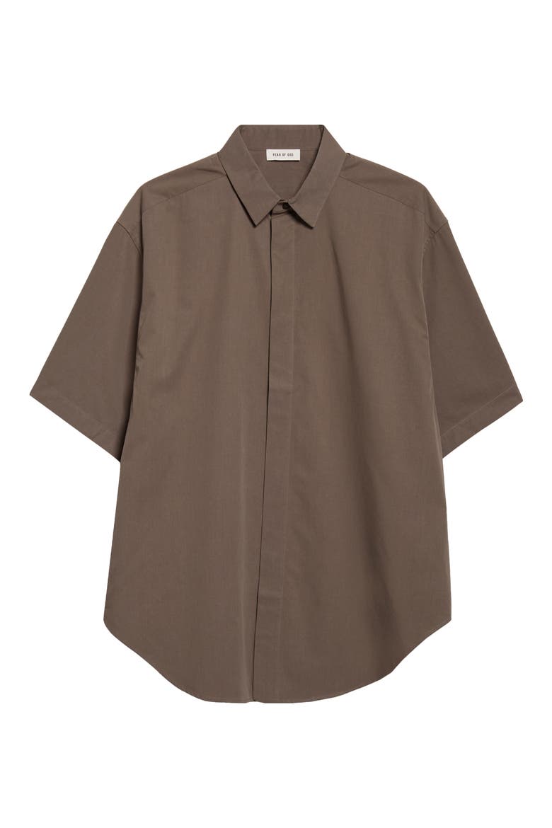 Classic Short Sleeve Button-Up Shirt, Alternate, color, WILLOW WILLOW