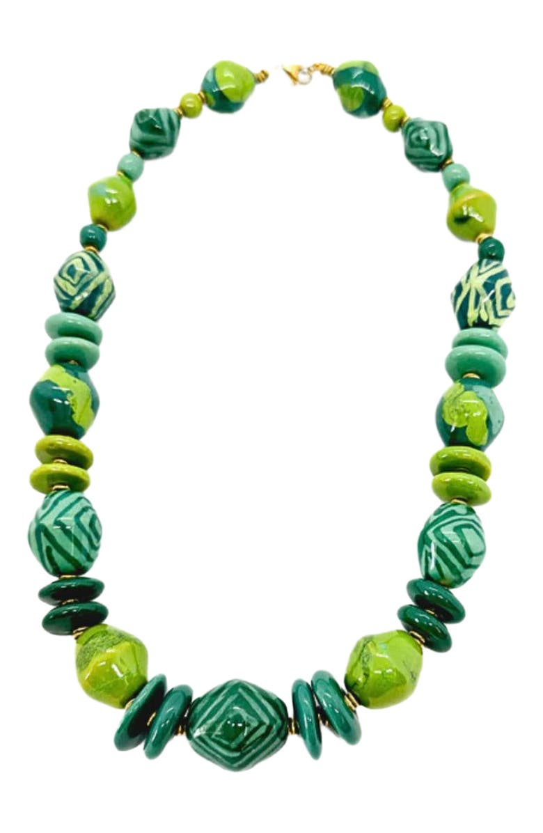 Kazuri Tsavo Collection - Dreamscape Amulet - 18'', Main, color, Multi