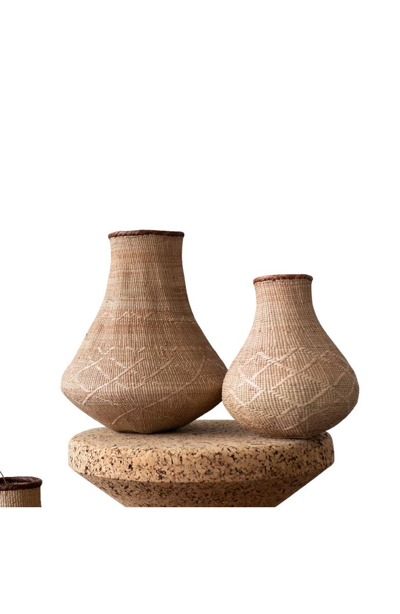 kanju Interiors Binga Nongo Natural Woven Gourd Basket, Main, color, Natural - Large