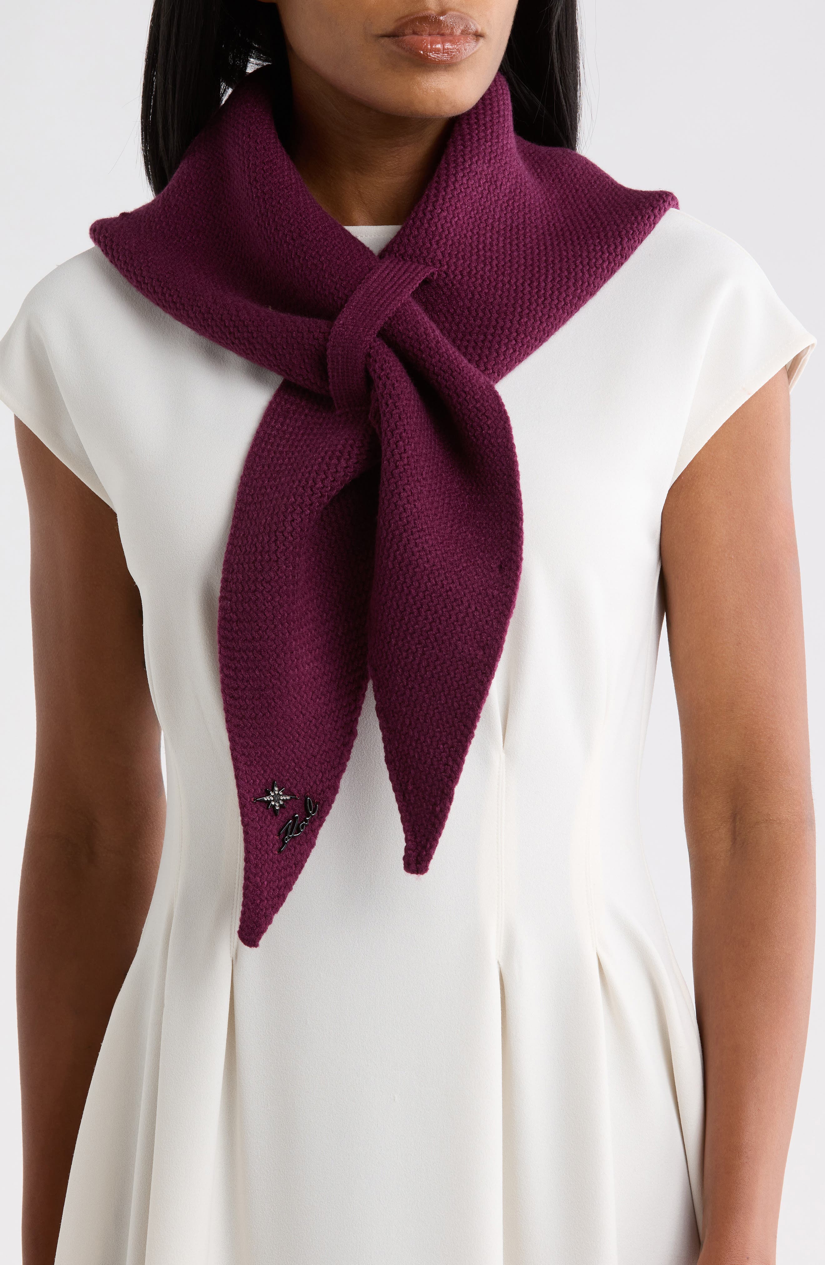 Chevron Knit Triangle Scarf