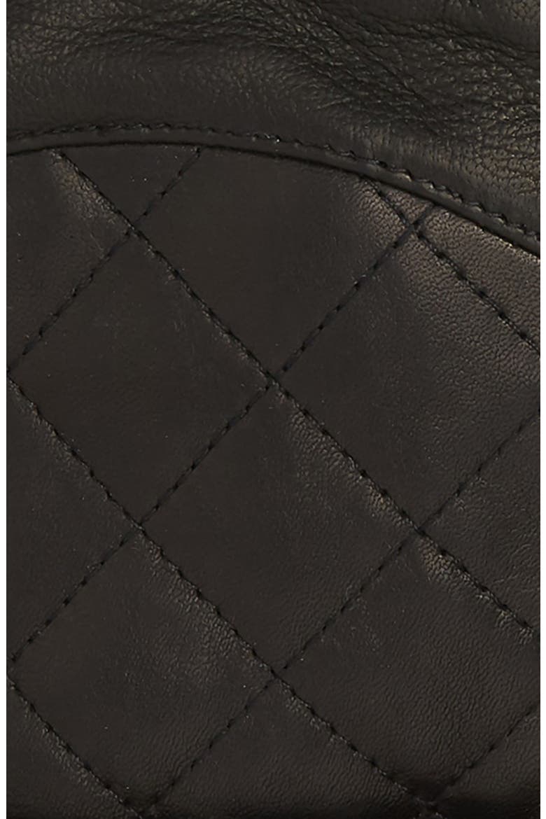 Quilted Leather Gloves, Alternate, color, BLACK