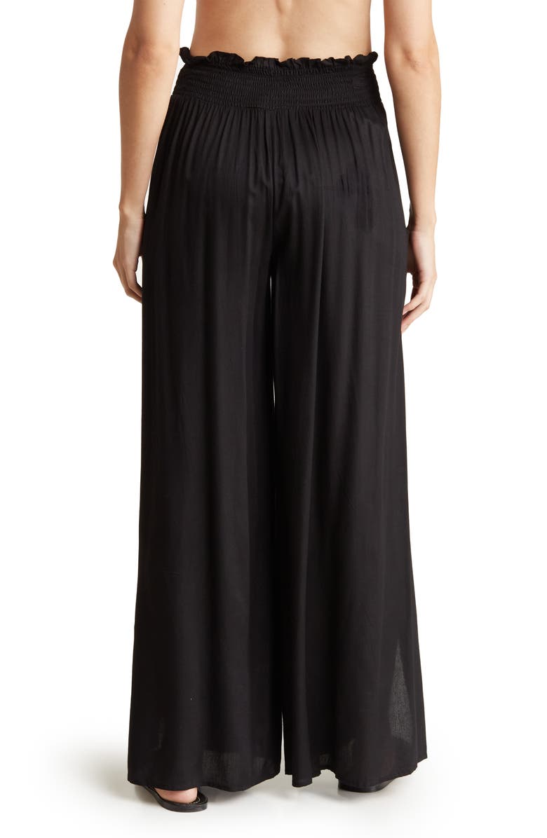Elan Popover Knit Cover-Up Pants, Alternate, color, Black