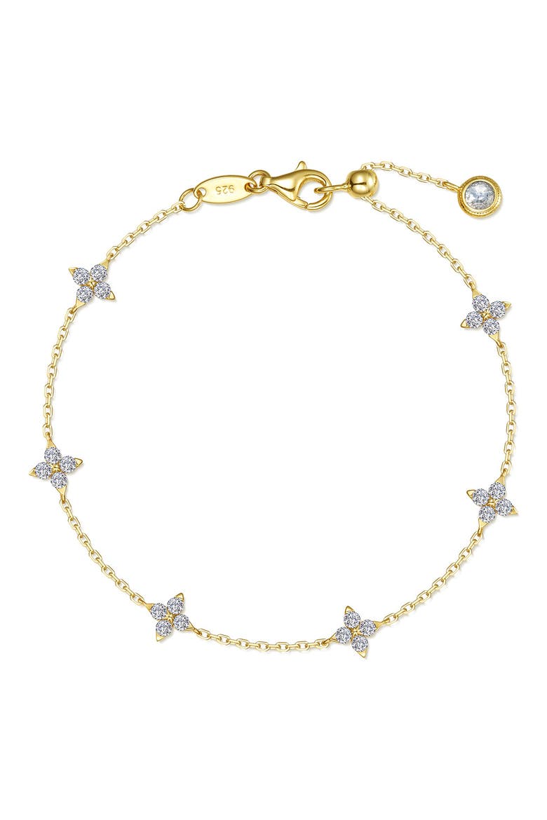 Trillium Simulated Diamond Station Bracelet, Main, color, GOLD