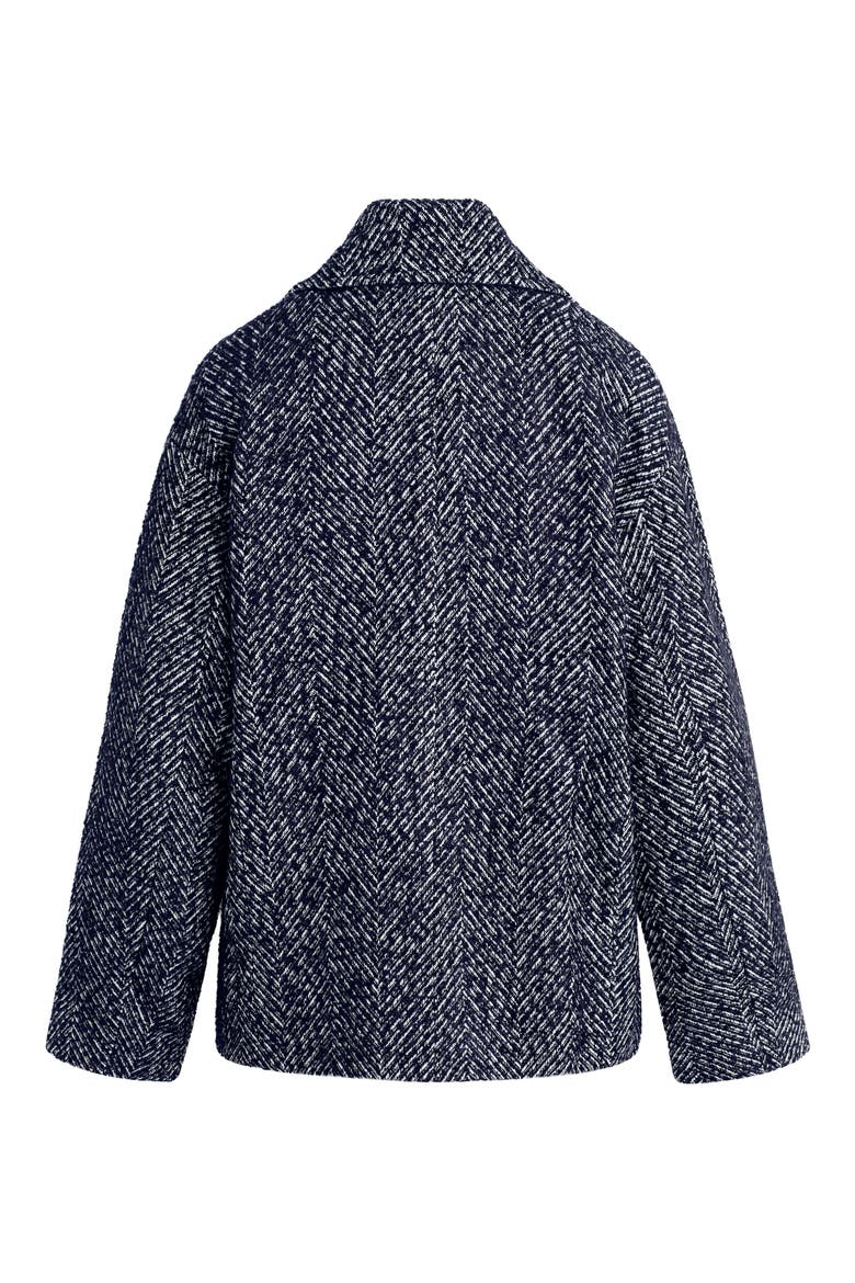 Favorite Double Breasted Peacoat, Alternate, color, NAVY HERRINGBONE