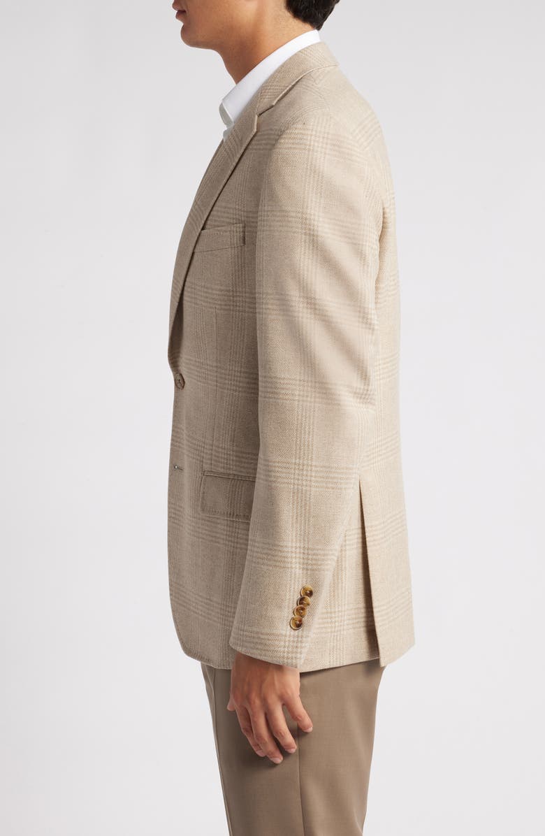Peter Millar Hyperlight Soft Tan Plaid Wool & Cashmere Sport Coat, Alternate, color,