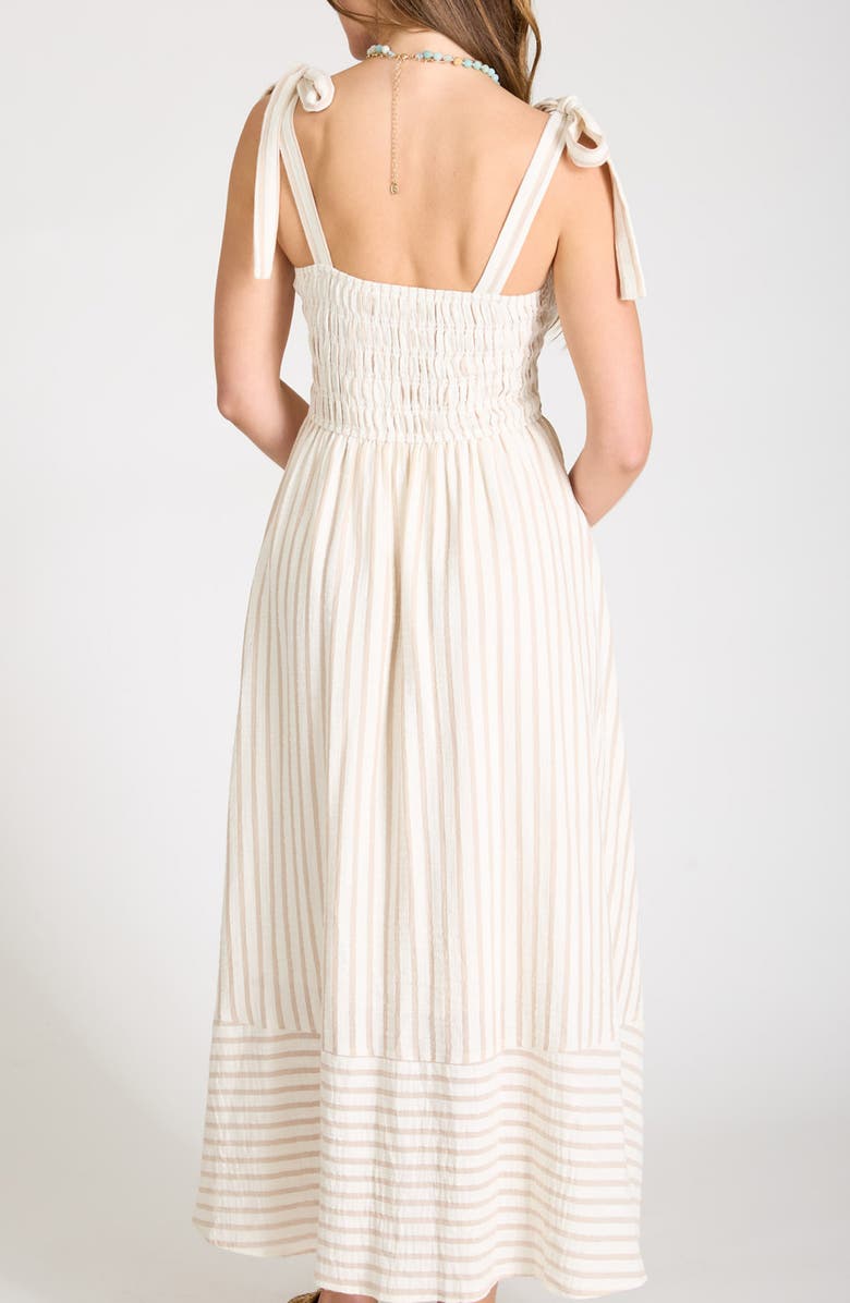 Blu Pepper Stripe Cotton Maxi Sundress, Alternate, color, Light Taupe