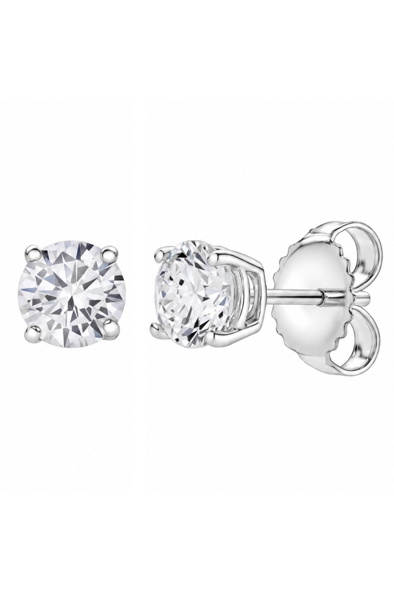 Valeria 14K Gold 0.60 Ct TW F VVS2 Lab Grown Round Diamond Stud Earrings, Main, color, 14K White Gold